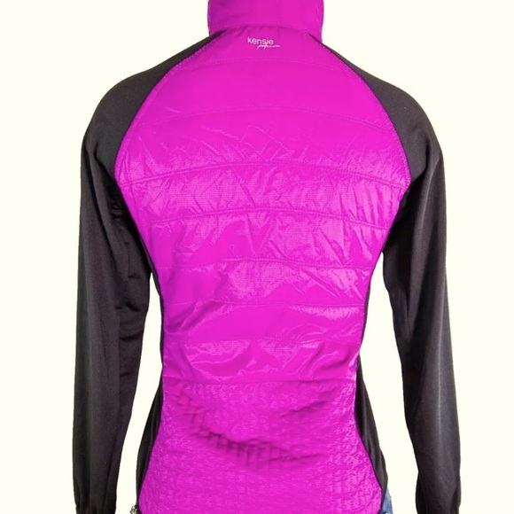 Purple Jacket with Reflective zippers =safety. Tapered waist. Like new Pre-owned - Picture 3 of 12